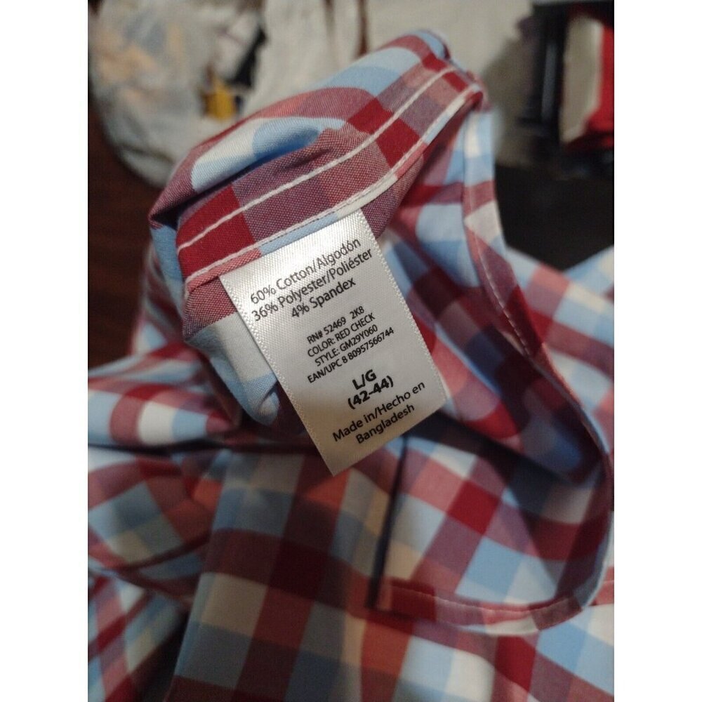 Men's George Classic Fit Wrinkle Resistant Poplin Shirt Multicolor Large (42-44) - Picture 10 of 12